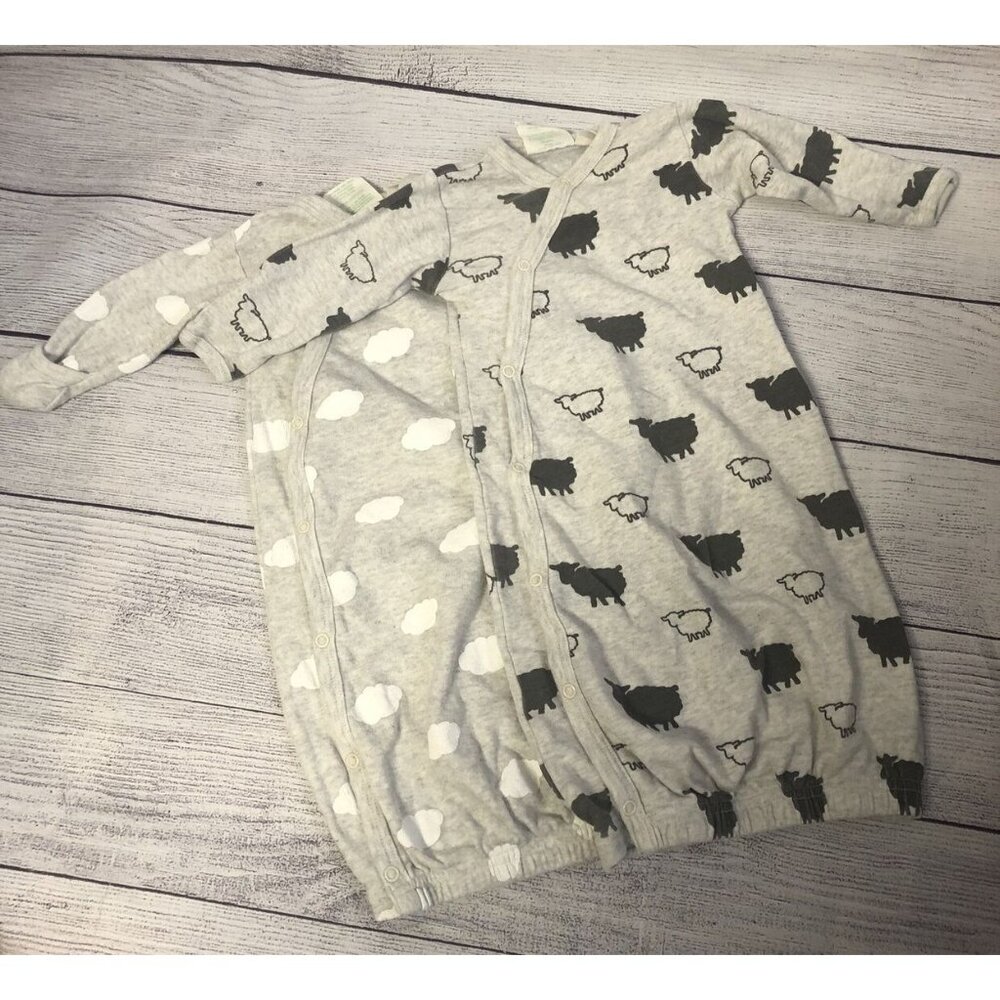 Parade Size 0-3 M Organic Snap Up Grey Sleep Gowns